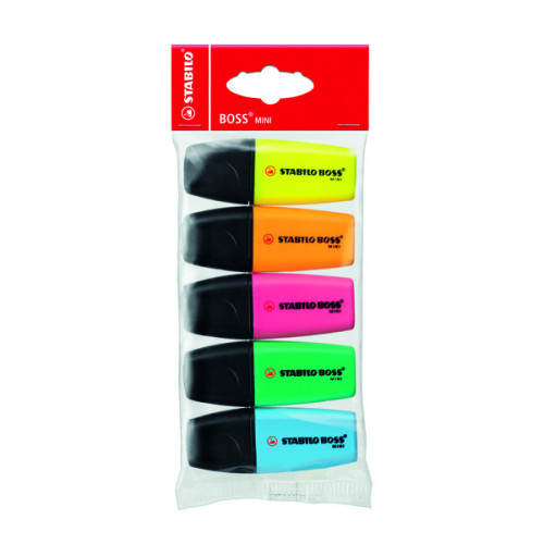 Stabilo Boss Mini Highlighter Pens Assorted (Pack of 5) 07/5-11