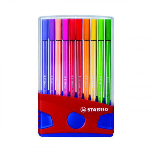 STABILO PEN 68 FELT TIP PEN AST PK20