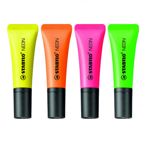 Stabilo Neon Highlighter Assorted (Pack of 4) 72/4-1