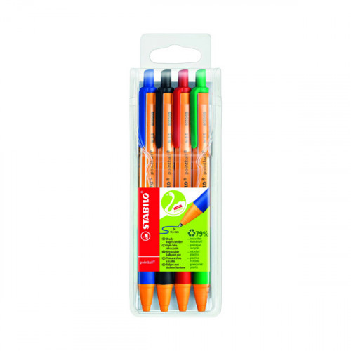 STABILO POINTBALL RETR BPEN AST PK4