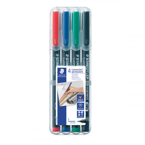 STAEDTLER LUMOCOL OHP PENS AST PK4