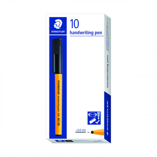 Staedtler Handwriting Fineliner Black (Pack of 10) 309-9