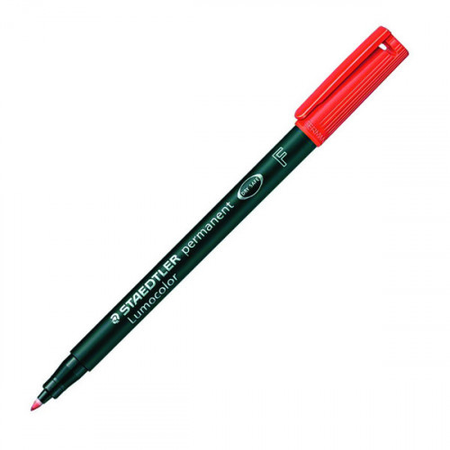 STAEDTLER LUMO PERM FN PENS RED PK10