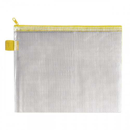 BDS MESH ZIP BAG 255X205MM YLW PK5