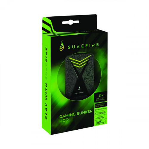 SureFire Bunker Gaming HDD 2.5in USB 3.2 Gen1 1TB Black 50 Games 53682