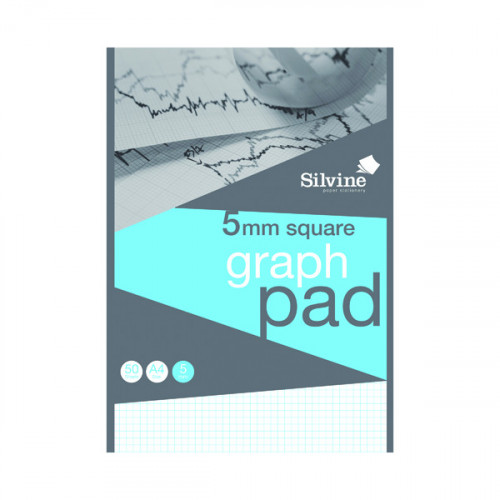Silvine Graph Pad 5mm Squares 50 sheets A4 A4GPX