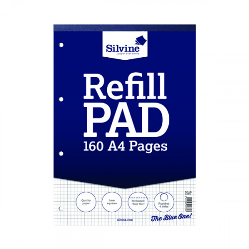 Silvine 5mm Square Headbound Refill Pad A4 160 Pages (Pack of 6) A4RPX