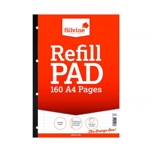 Silvine Ruled Sidebound Refill Pad A4 160 Pages (Pack of 6) A4SRPFM