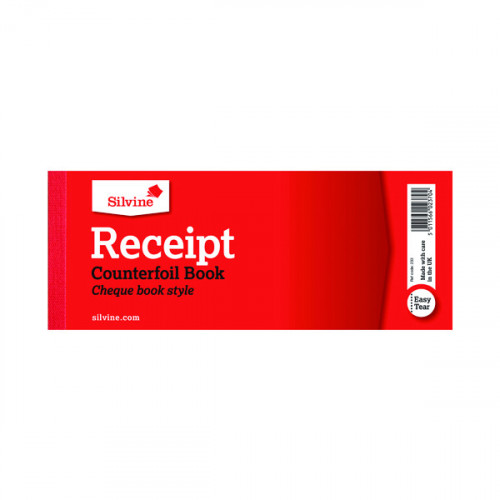 SILVINE RECEIPT BK COUNTERFOIL PK36