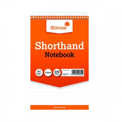 Silvine Ruled Spiral Bound Shorthand Notepad 127x203mm (Pack of 6) 449