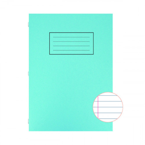 Silvine Exercise Book Ruled with Margin A4 Blue (Pack of 10) EX108