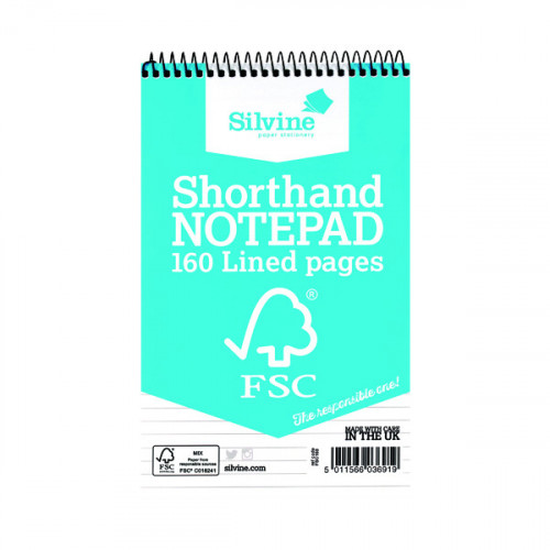 Silvine Envrion Shorthand Notebook 127x203mm (Pack of 10) FSC160