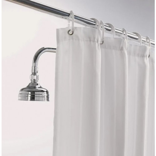 Luxury Stripe Shower Curtain White 178x198cm