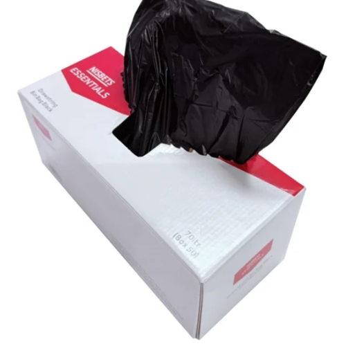 Nisbets Essentials Medium Duty Bin Bags Black 70Ltr (50 Pack)
