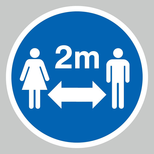 Social Distancing Floor Marker - Keep 2m Distance (Symbol Only)