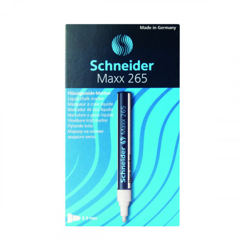 Schneider Maxx 265 Liquid Chalk Bullet Tip Marker Fine White (Pack of 10) 126549