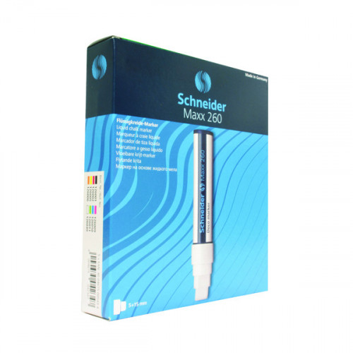 Schneider Maxx 260 Liquid Chalk Chisel Tip Marker Jumbo White (Pack of 5) 126049