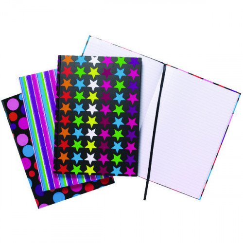 A4 Fashion Assorted Feint Ruled Casebound Notebooks (Pack of 5) 301650