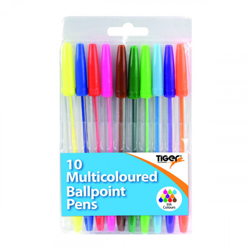 Ballpoint Pens 10 Multicoloured (Pack of 12) 302256