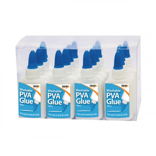 TIGER WASHABLE PVA GLUE 40ML PK16