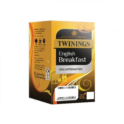 Twinings English Breakfast Decaffeinated Envelope Tea Bag Pk20x4 F12423