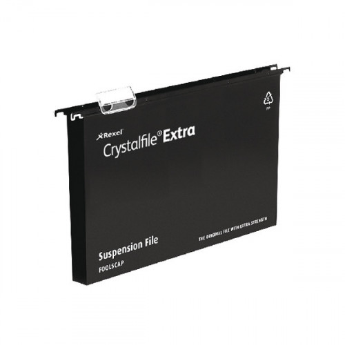 REXEL CRYSTALFILE SUSN FILE BLK PK25