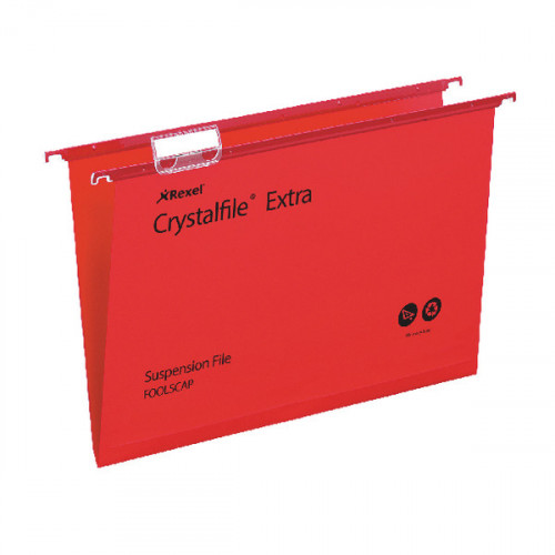 Rexel Crystalfile Extra 15mm Suspension File Red (Pack of 25) 70629