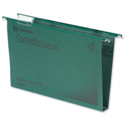 Rexel Crystalfile Classic Suspension File 50mm Green (Pack of 50) 71750