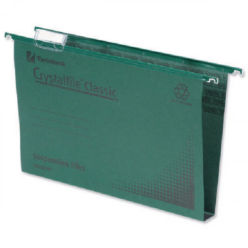 Rexel Crystalfile Classic Suspension File 30mm Green (Pack of 50) 78041