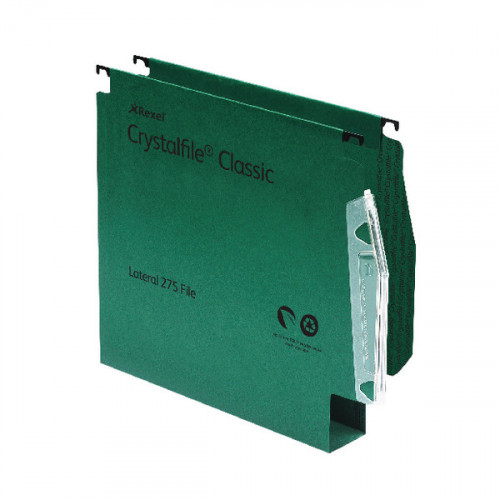 Rexel CrystalFile Classic 30mm Lateral File Green (Pack of 50) 78654