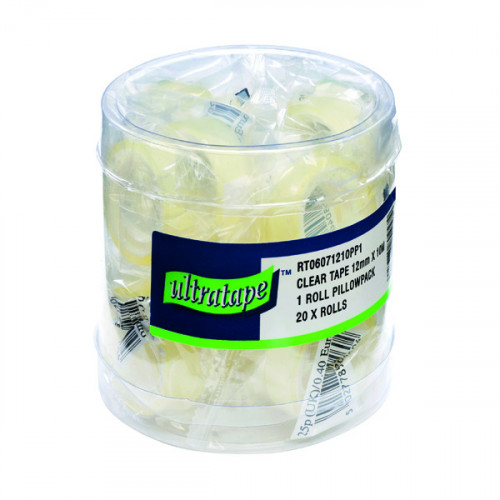 Ultratape Clear Tape 12mm x 10m (Pack of 20) RT06071210PP1