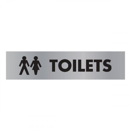 Acrylic Sign Toilet Aluminium 190x45mm SR22366