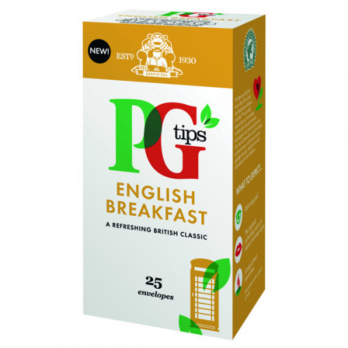 PG Tips English Breakfast Envelope Tea Bags (Pack of 25) 29013801