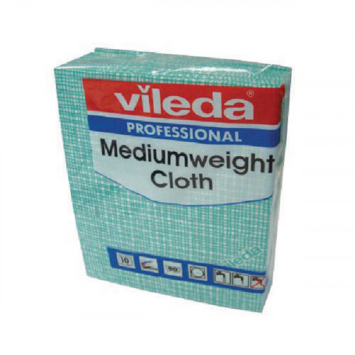 VILEDA MEDIUM WEIGHT CLOTH GRN PK10