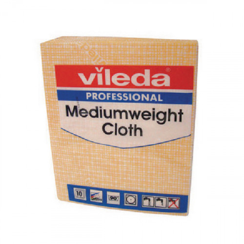 VILEDA MEDIUM WEIGHT CLOTH YLW PK10