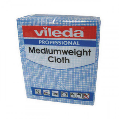 VILEDA MEDIUM WEIGHT CLOTH BLE PK10