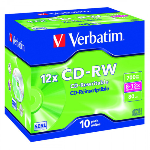 VERBATIM 80MIN/700MB CD-RW 10X-12X