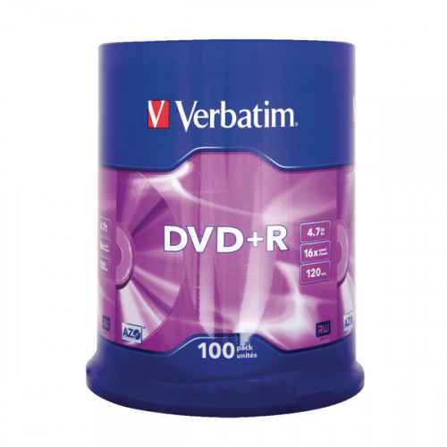 VERBATIM DVD+R 16X 100PK