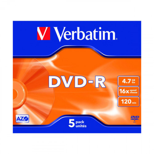 VERBATIM DVD-R 4.7GB 16X JC PK5