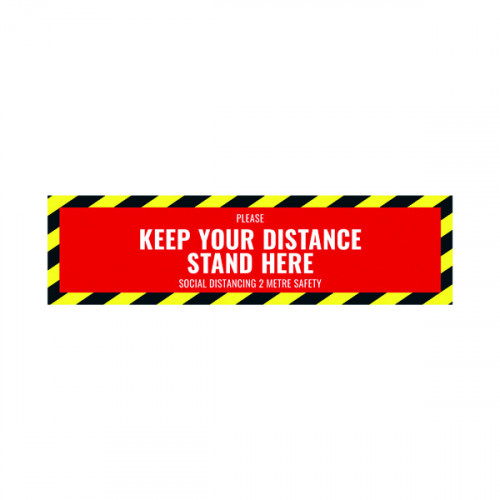 Social Distance Floor Sticker 500x130mm (Pack of 5) Socialstick02