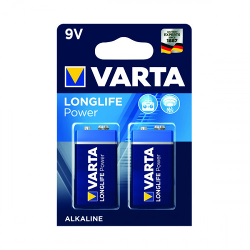 VARTA LONGLIFE POWER 9V BATTERY PK2