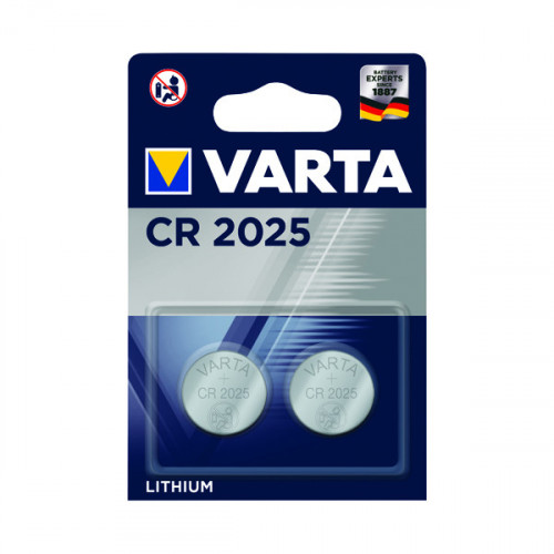 Varta CR2025 Lithium Coin Cell Battery (Pack of 2) 06025101402