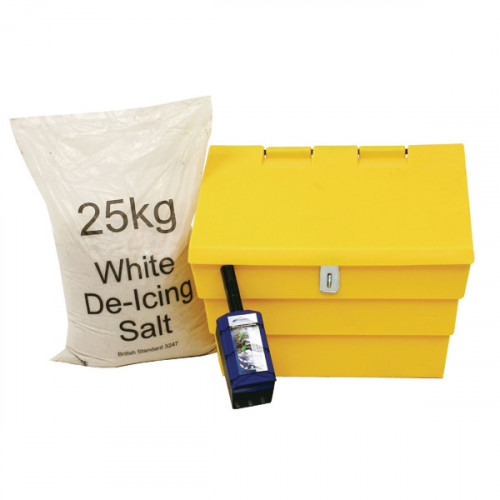 50L LOCKABLE GRIT BIN 25KG SALT KIT