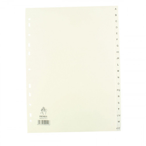 WHITE A4 A-Z POLYPROPYLENE INDEX