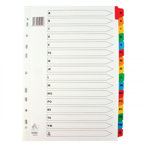 A4 MYLAR A-Z ASSORTED INDEX