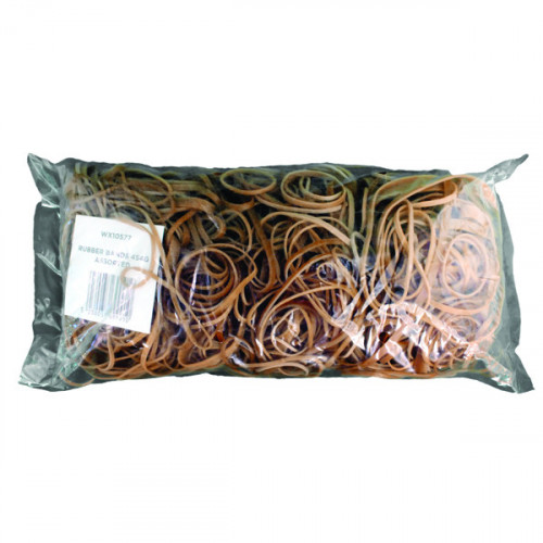 RUBBER BANDS 454GM ASSORTED SIZES