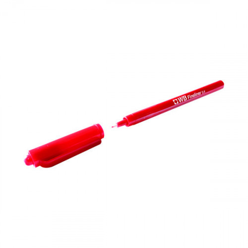 FINELINER 0.4MM RED PENS PK10