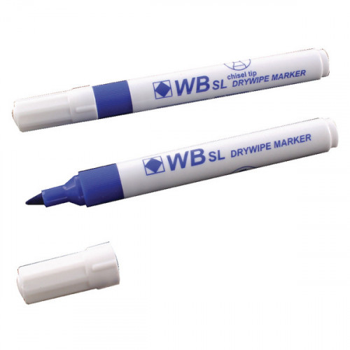 BLUE WHITEBOARD MARKERS CHISEL PK10