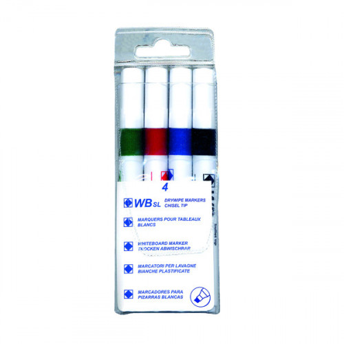 AST WHITEBOARD MARKERS CHISEL PK4