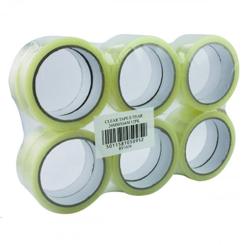 STICKY TAPE 24MMX66M CLEAR PK12